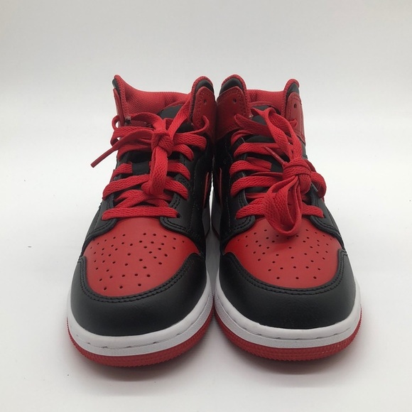 Mens Nike Jordan 1 Mid Alternate Bred Shoes Black/Red DQ8426-060 NWOB - Picture 2 of 4